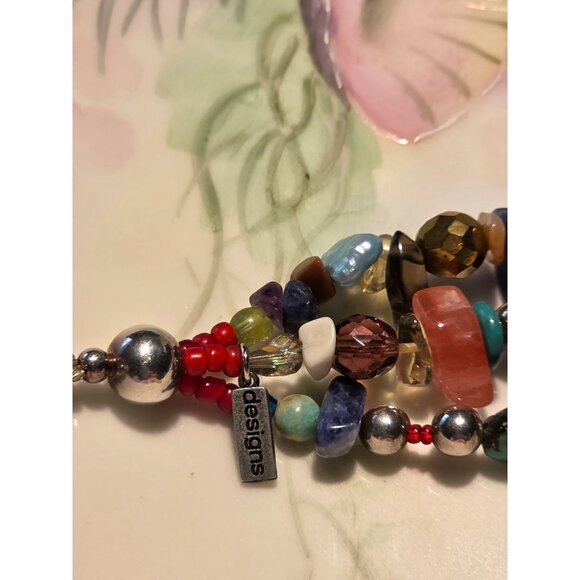 Paige Wallace Handmade Multi-Stone Beaded Bracelet With Buffalo Nickel Clasp - Picture 7 of 13